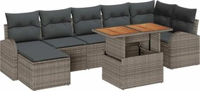 vidaXL Kerti Kanapé Szett párnával 8 pcs Szürke