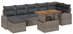 vidaXL Kerti Kanapé Szett párnával 8 pcs Szürke