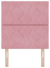Rózsaszín bársony fejtámla gyémánt blokkokkal - 80 cm, Rózsaszín bársony fejtámla gyémánt blokkokkal - 160 cm