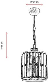 Láncos csillár CRYSTALLINE 1xE27/6W/230V bronz színű