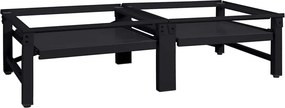 vidaXL Mosógép Talp 2 pcs Fekete 124,5 x 61,5 x 32,5 cm Acél