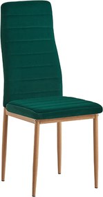 Szék, smaragd Velvet szövet/tölgy, COLETA NOVA