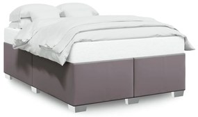 szürke műbőr ágykeret 140x190 cm