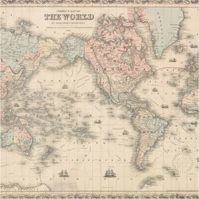 Divatos Flizelin Tapéta Fali Furnér Történelmi térkép 250x250 Ragasztó