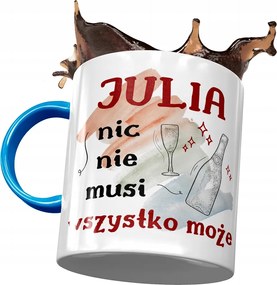 Kék bögre Júlia Barátnő Feleség Nyomtatott Fotóval