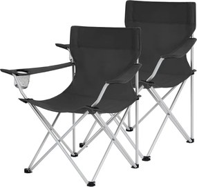 ROVER kempingszékek, 2 db-os szett, fekete SongmicsHome