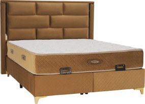Boxspring ágy 160x200, világosbarna, GOLDBIA