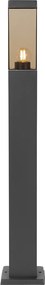 Okos kültéri oszlopos lámpa sötétszürke füstüveggel 80 cm WiFi P45-tel - Malios