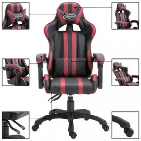 bordó műbőr gamer szék