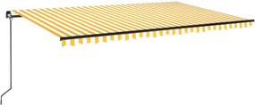 Sárga és fehér kézzel kihúzható napellenző 500 x 300 cm