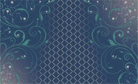 Fotótapéta Dísz Kék Rombusz és Örvény Minta Elegancia 300x210 +ragasztó