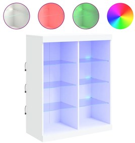 fehér tálalószekrény LED-világítással 81 x 37 x 100 cm