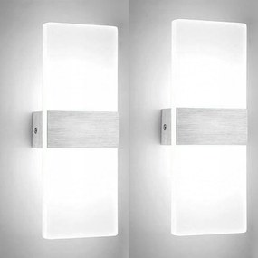 2x 12W Fali Lámpa Led Beltéri Fali Lámpa 3000K Hálószobába, Nappaliba