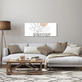 Kép - Vonal művészet virágok N⁰3 (120x50 cm)
