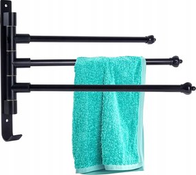 Forgatható Fürdőszobai Törölközőtartó Fekete Mozgatható Loft Tartó 30 CM