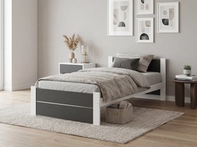 Ágy IKAROS DOUBLE 80 x 200 cm, antracit/fehér Matrac: Matrac nélkül, Ágyrács: Deszkás ágyráccsal