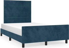 vidaXL sötétkék bársony ágykeret matrac nélkül 120 x 200 cm