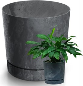 Virágtartó Fekete Beton Effect 35cm Clic+drop Syst állvánnyal Lengyel Termék