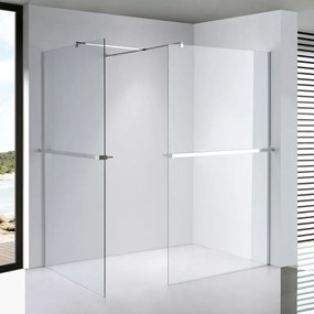 Stuxi Milano Kombi Plus 2 Walk-in zuhanyfal, 100x100 cm, 8 mm vastag vízlepergető biztonsági üveggel, 2 polccal és törölközőtartóval