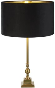 Searchlight EU81214BK - Asztali lámpa WHITBY 1xE27/10W/230V fekete/arany