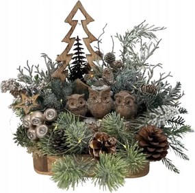 Karácsonyfa LED-es téli erdő bagoly fa karácsonyfa