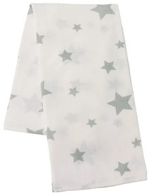 Pamut tetra pelenka New Baby Softy nyomtatott mintával  70 x 70 cm 4 db fehér-szürke