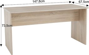 Íróasztal, kétoldalas, sonoma tölgy, JOHAN 2 NEW 08 JH112