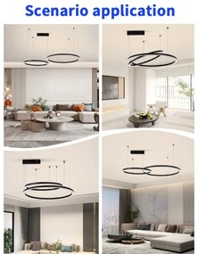 Immax NEO 07216L - LED dimmelhető FINO csillár 93W/230V 60/80cm fekete Tuya+DO