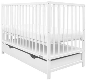 Gyerek kiságy fiókkal New Baby BASIC fehér