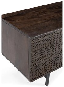 Sötétbarna mangófa TV-állvány 145x48x40 cm Kalai – MOME