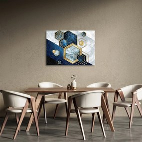Kép - Márvány hatszögek (üvegen) (70x50 cm)
