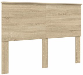 vidaXL Ágykeret fejtámlával Sonoma 160 x 200 cm Tömör fenyőfa