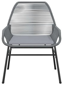 7 részes szürke polyrattan üveg kerti étkezőgarnitúra párnával