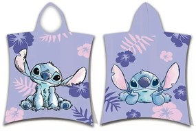 Disney Lilo és Stitch, A csillagkutya Purple strand törölköző poncsó 50x115 cm