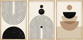 Huhu262 keretezett MDF falikép, 50 x 70 cm, 3 db-os szett