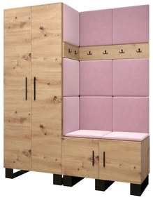 Előszobabútor Amanda 2 (artisan tölgy + rózsaszín). 1085867