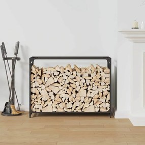 fekete hidegen hengerelt acél tűzifatároló 90x28x65 cm