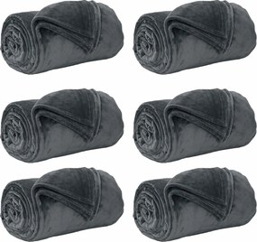vidaXL Takarók 6 pcs Sötétszürke 150 x 200 cm Gyapjú