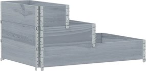 vidaXL 3 szintes szürke tömör fenyőfa magaságyás 120 x 80 cm