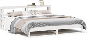vidaXL fehér tömör fenyőfa ágy matrac nélkül 180 x 200 cm