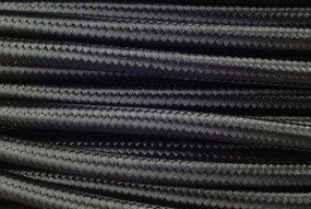 fekete, falon kívüli kábel színes szövetborítással, 3x2,5mm²-es vezetékkel, loft stílushoz