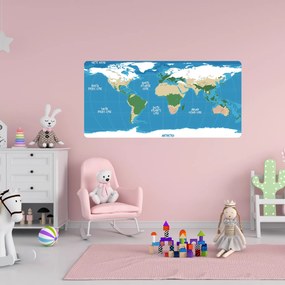PIPPER. Öntapadós textiltapéta " Gyerek világtérkép"