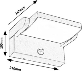 Brilagi-LED kültéri fali lámpa szenzorral ANKLE LED/18W/230V 4000K IP65