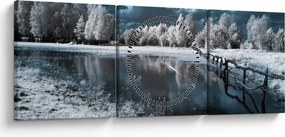 Kép - Fagyott táj (órával) (90x30 cm)