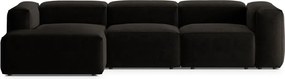 Fekete sarokkanapé (bal oldali-heverő résszel) Bergamo – Cosmopolitan Design