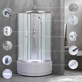 Karolino 80 white mélytálcás zuhanykabin