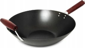 Pekingi wok szénacélból, fogantyúval 36 cm