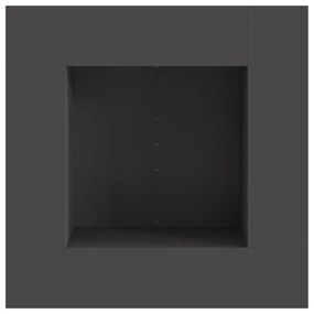 Tűzrakóhely Négyzet Fekete 80x80x40 cm Acél