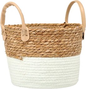 Fonott kosár tengerifűből 23 x 20 x 18/24 cm