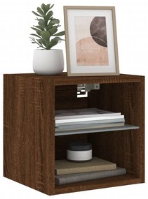 2 db barna tölgyszínű fali TV-szekrény LED-del 30x28,5x30 cm